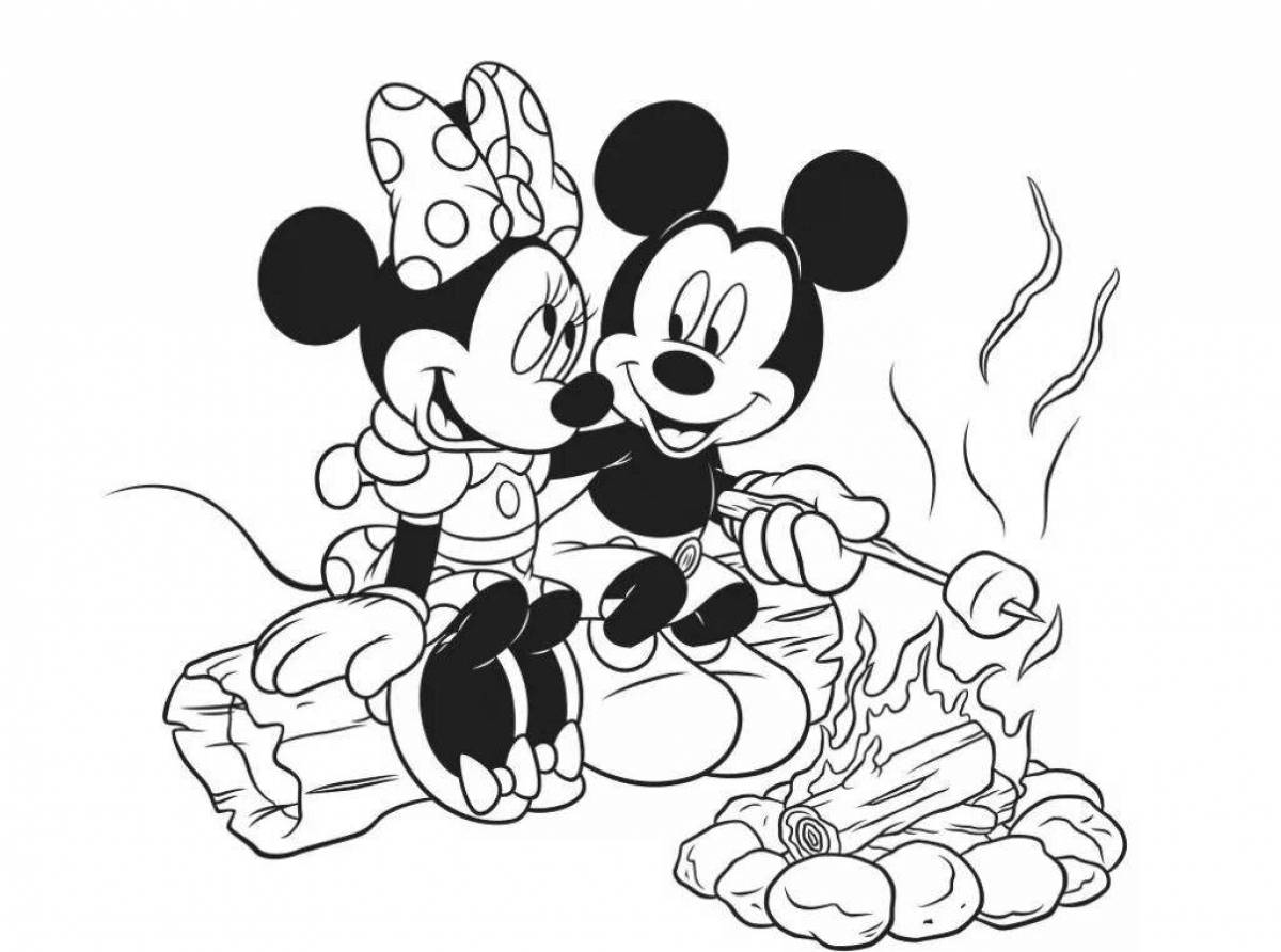 Playtime coloring page mickey mouse and minnie mouse
