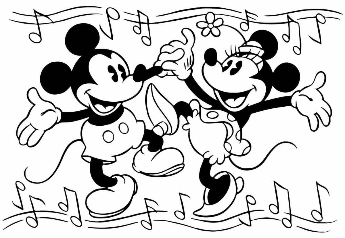 Mickey mouse and minnie mouse gleeful coloring book
