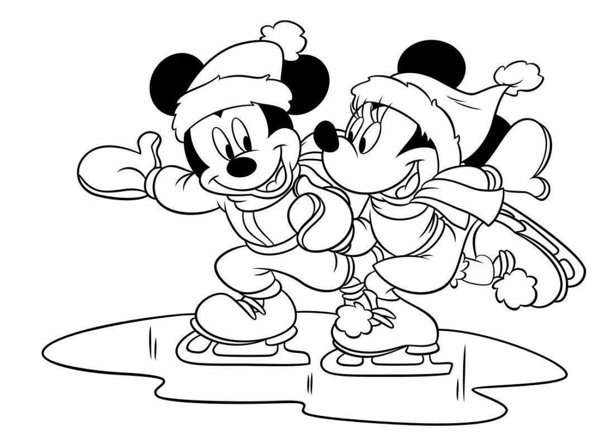 Fancy coloring mickey mouse and minnie mouse
