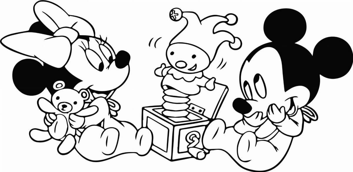 Magic coloring mickey mouse and minnie mouse