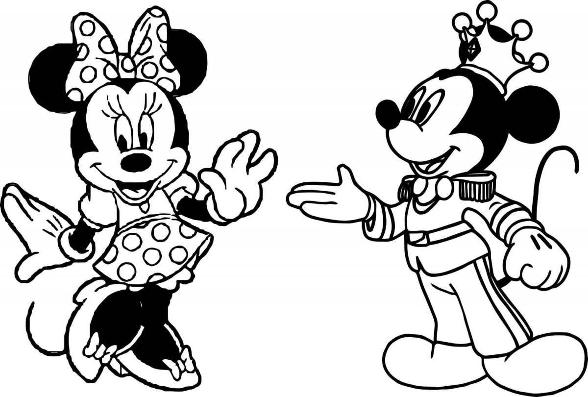 Exciting coloring mickey mouse and minnie mouse