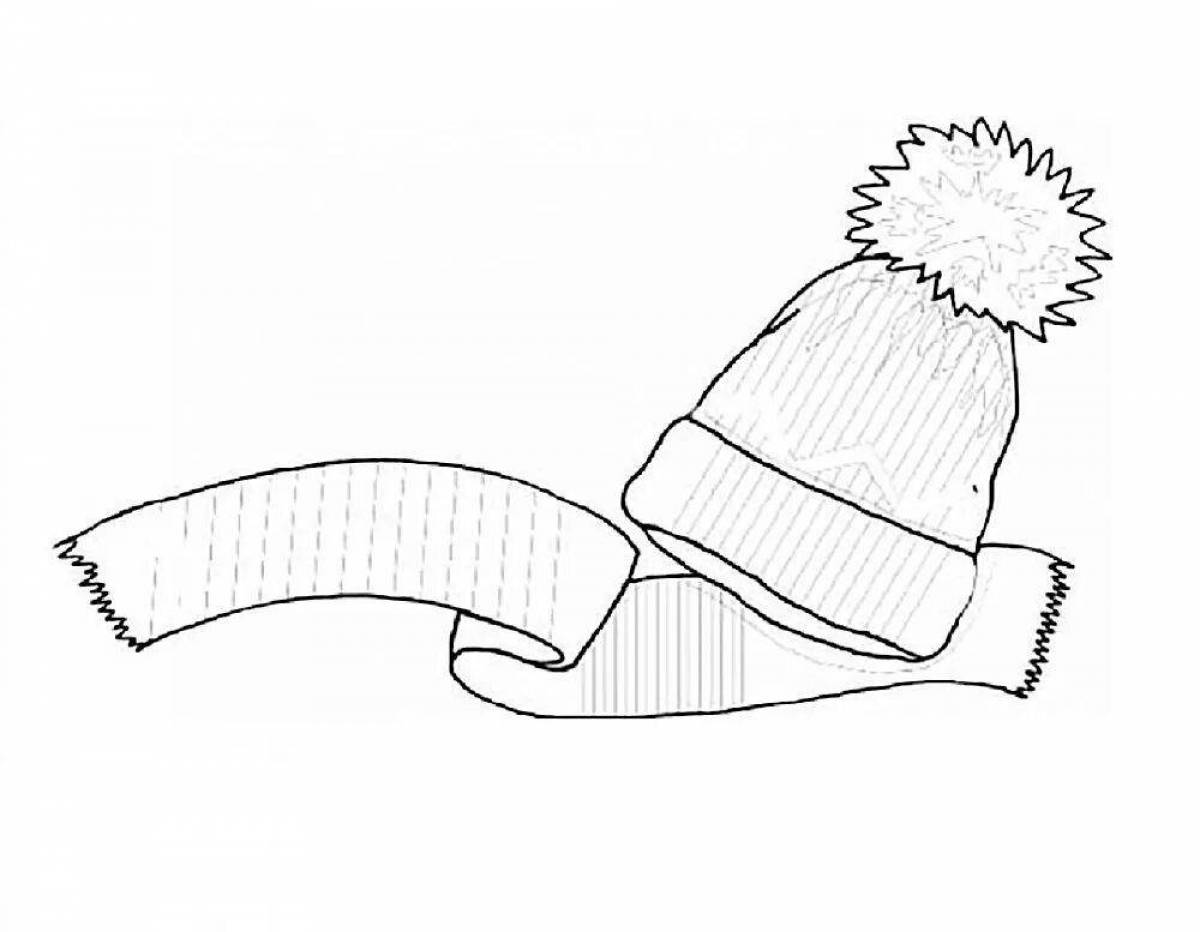 Gorgeous scarf coloring page for 2-3 year olds
