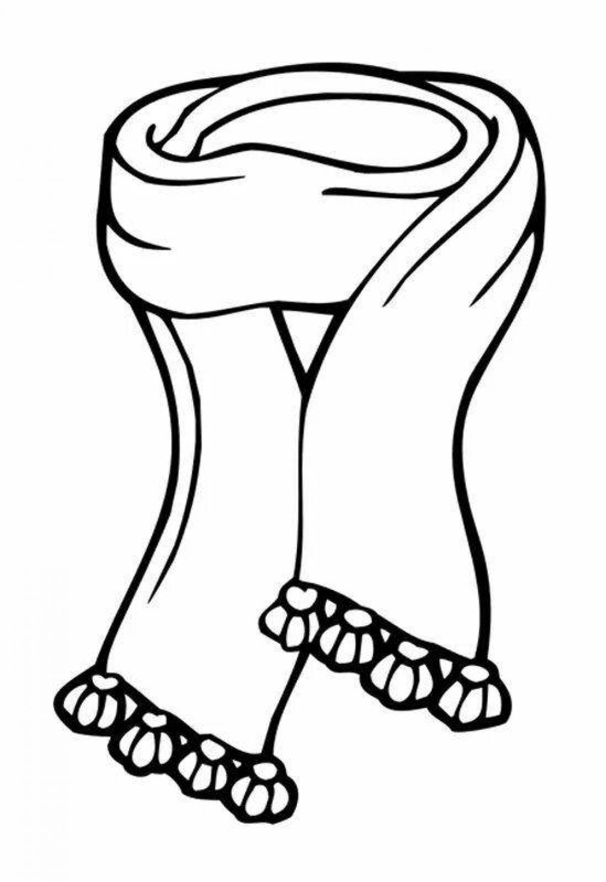 Stupid scarf coloring page for 2-3 year olds