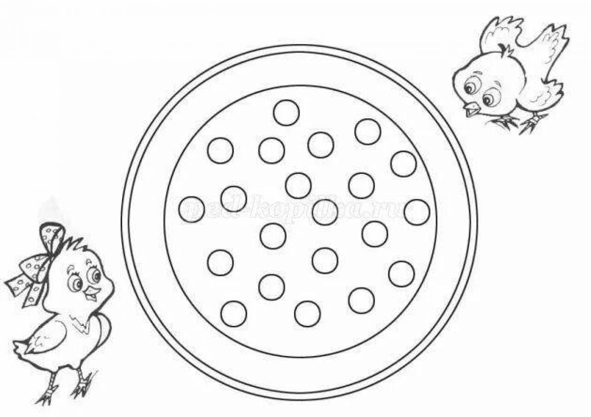 Creative coloring plate for children 2-3 years old