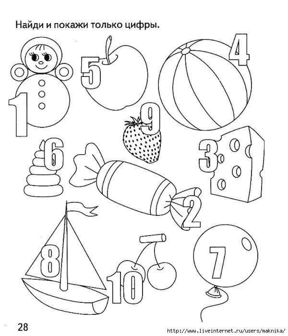 Unforgettable math coloring book for kids 4-5 years old
