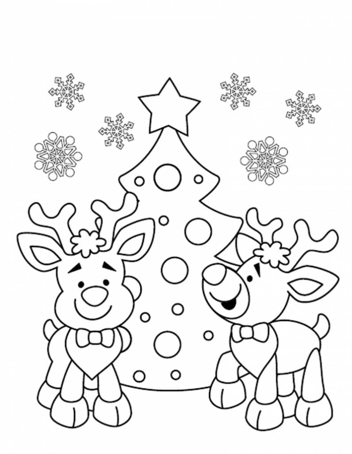 A refreshing Christmas coloring book for 3-4 year olds