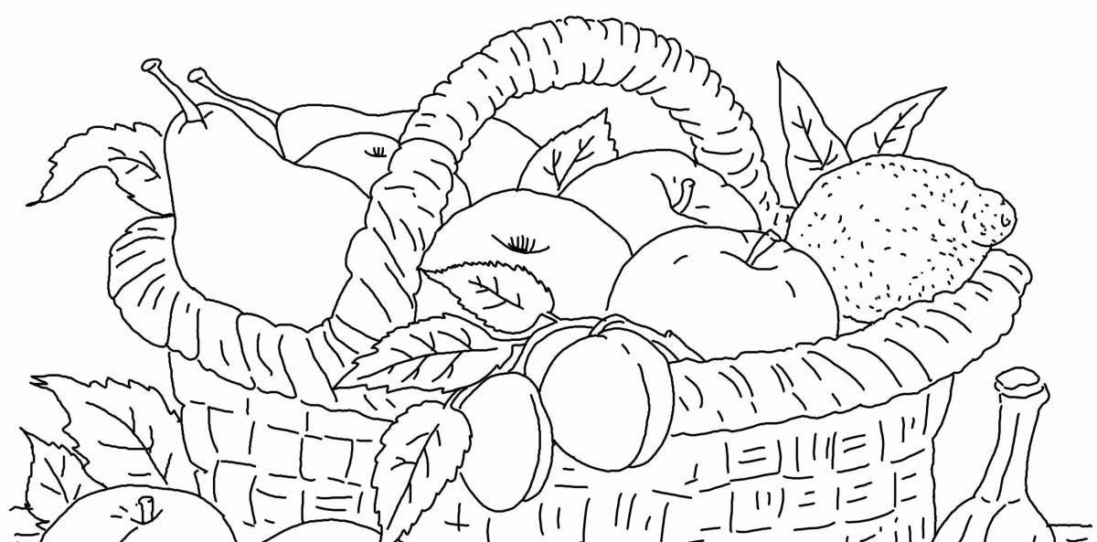 Adorable fruit and vegetable coloring book