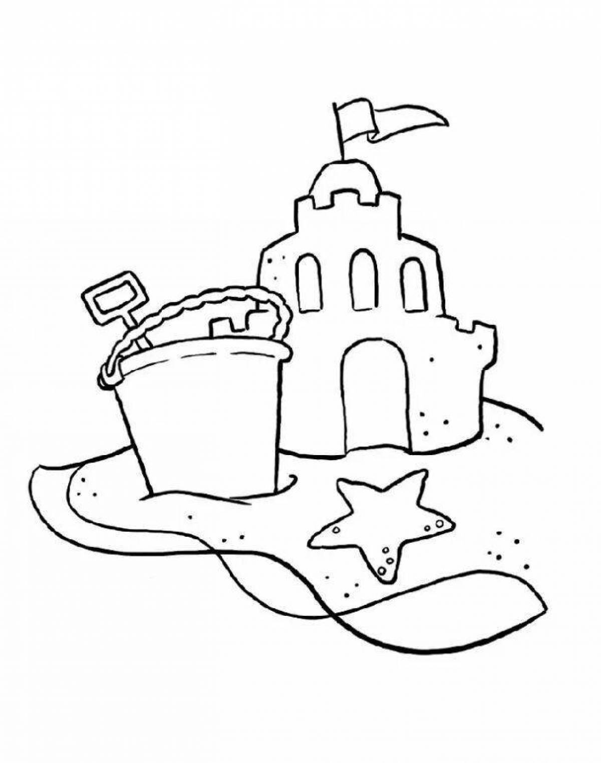 Coloring page with colorful sand