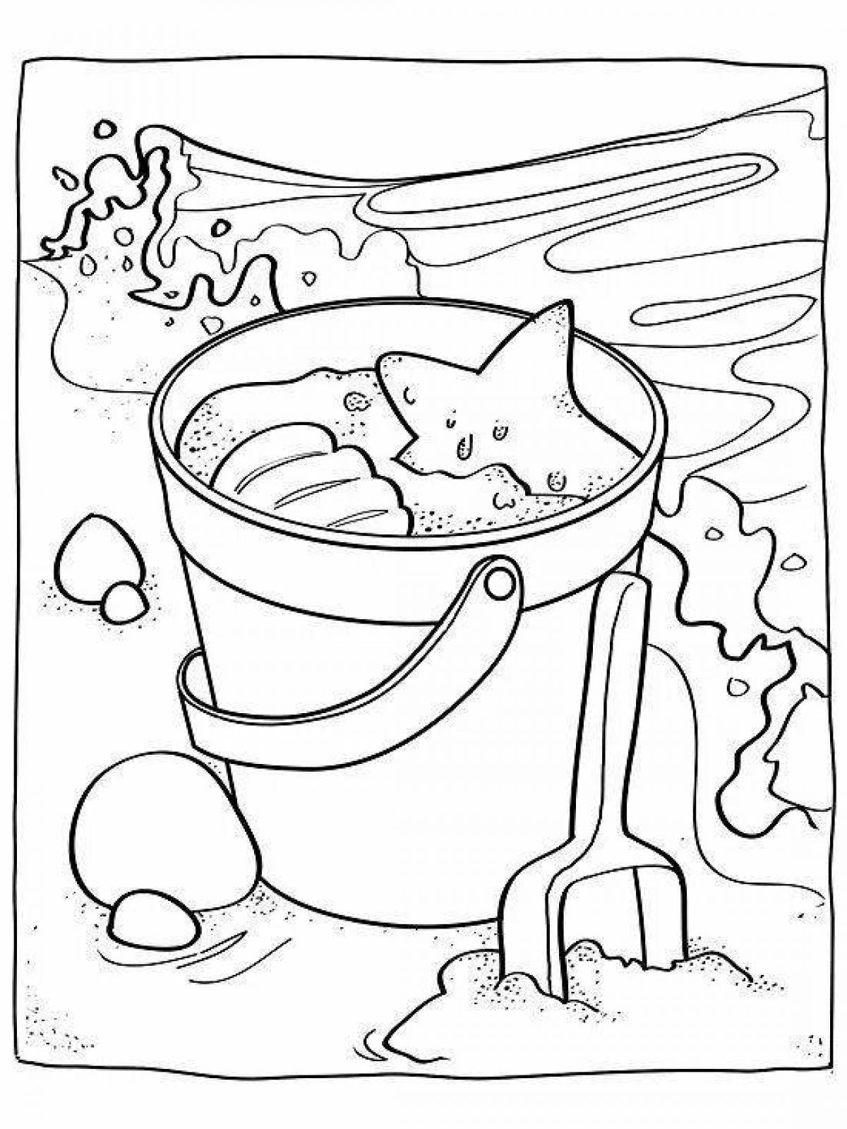 Glittering sand coloring page