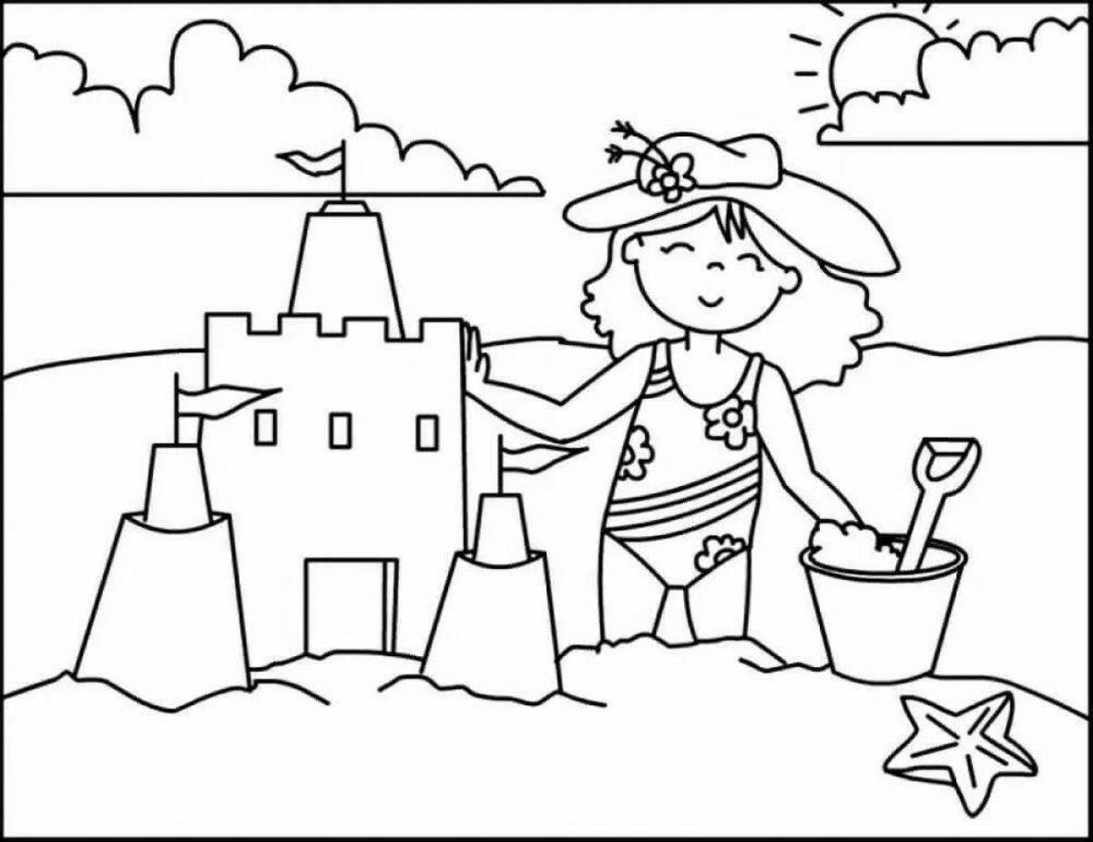 Charming sand coloring page