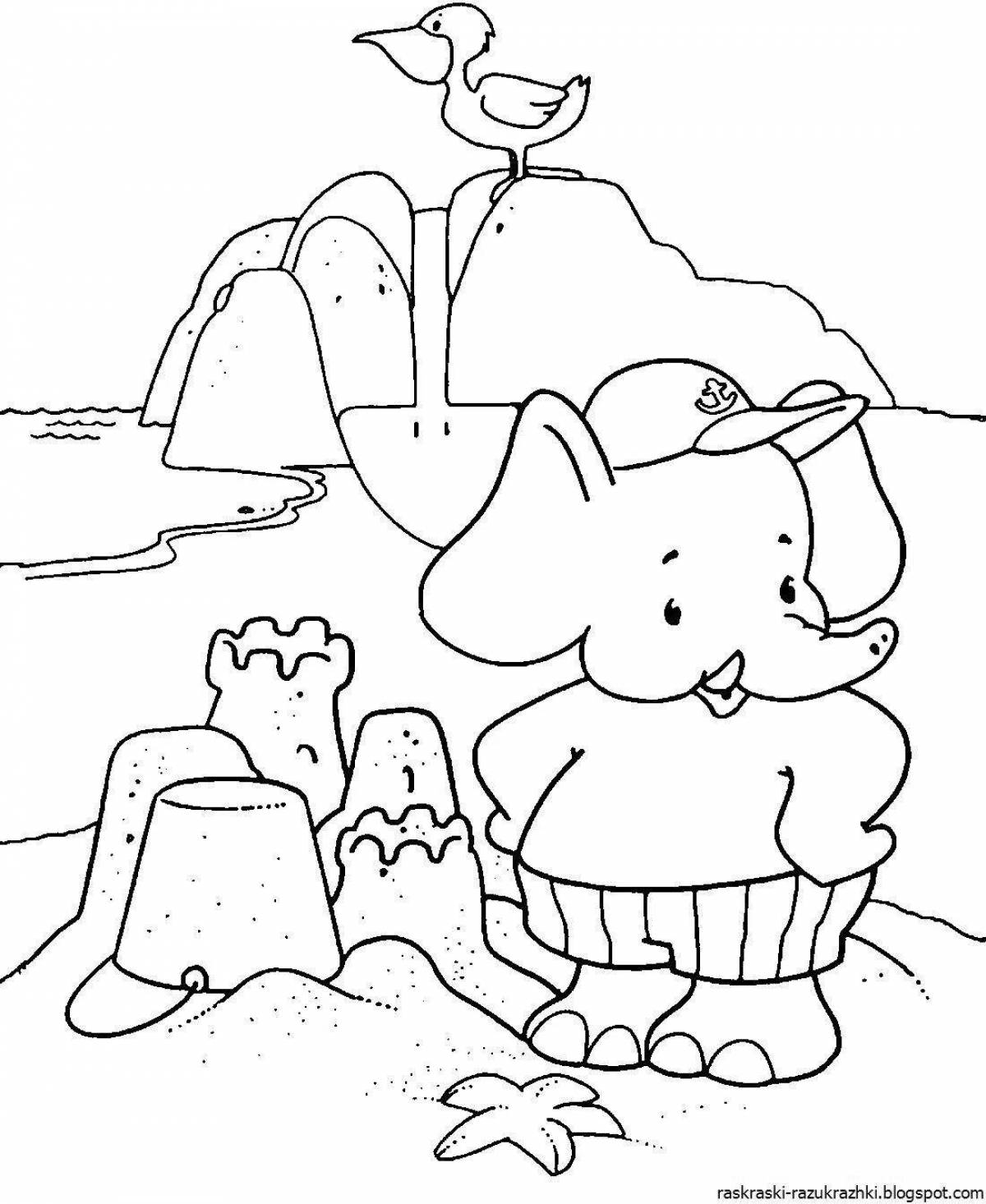 Relaxing sand coloring page