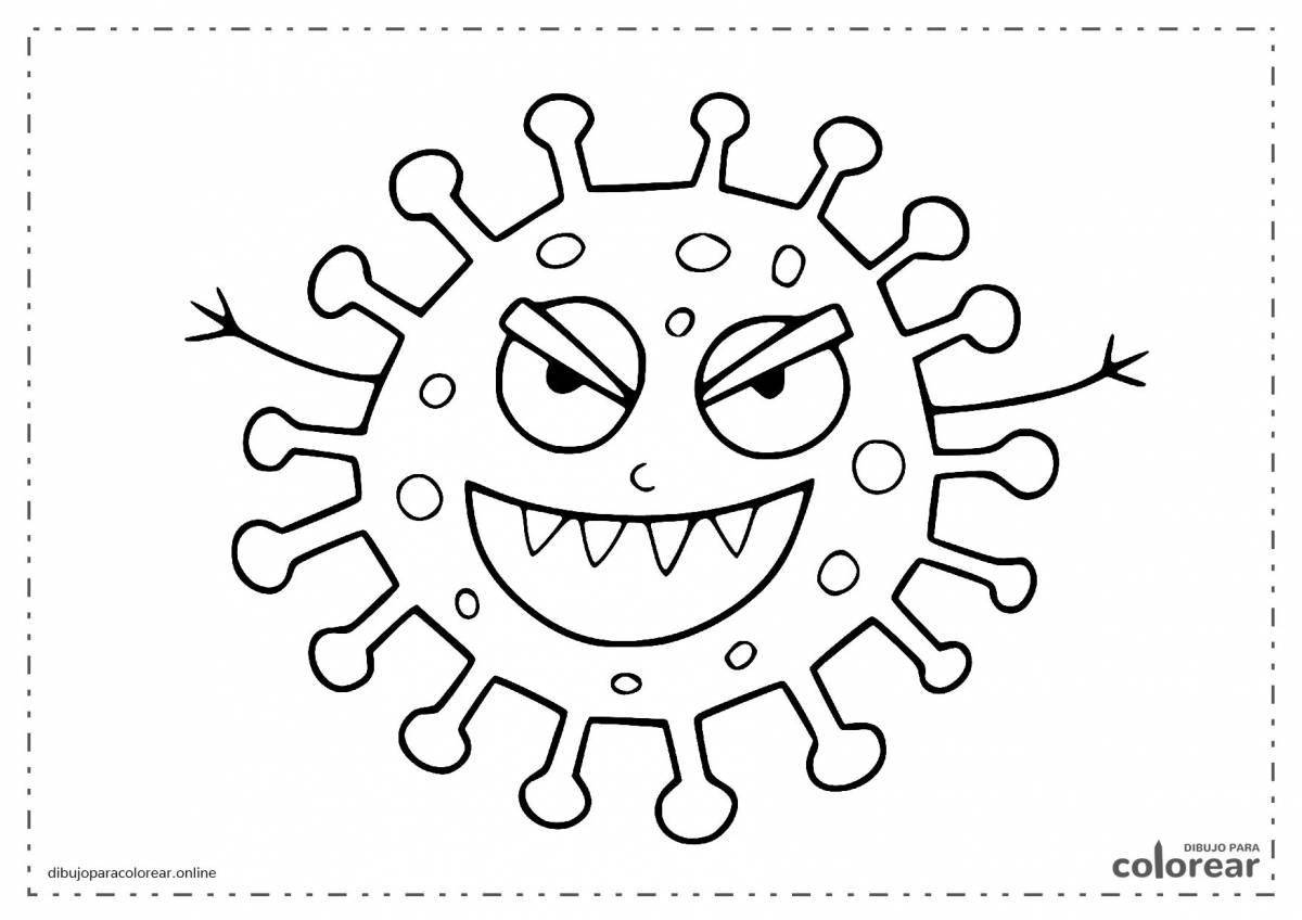 Bright virus coloring page