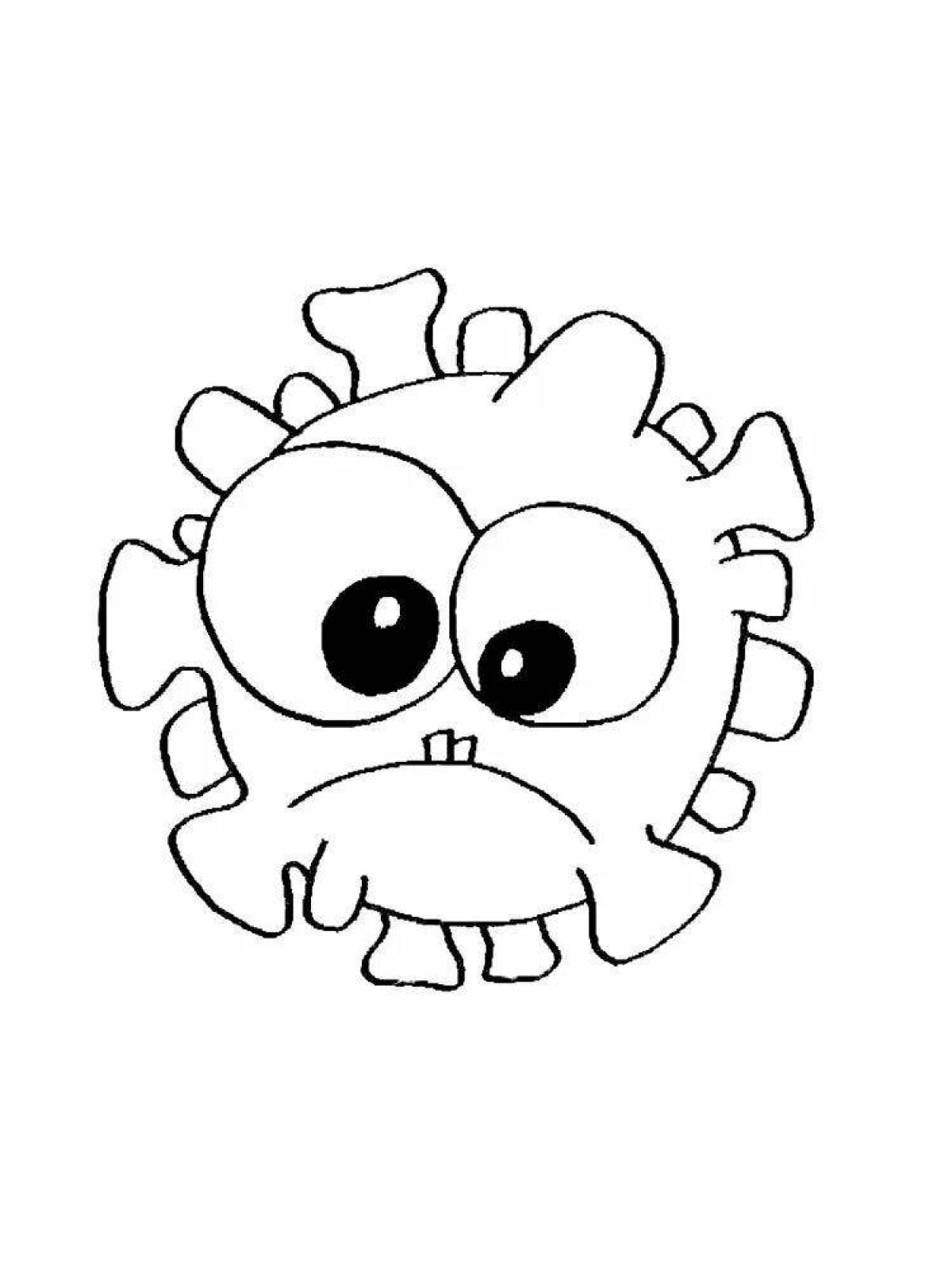 Charming virus coloring page