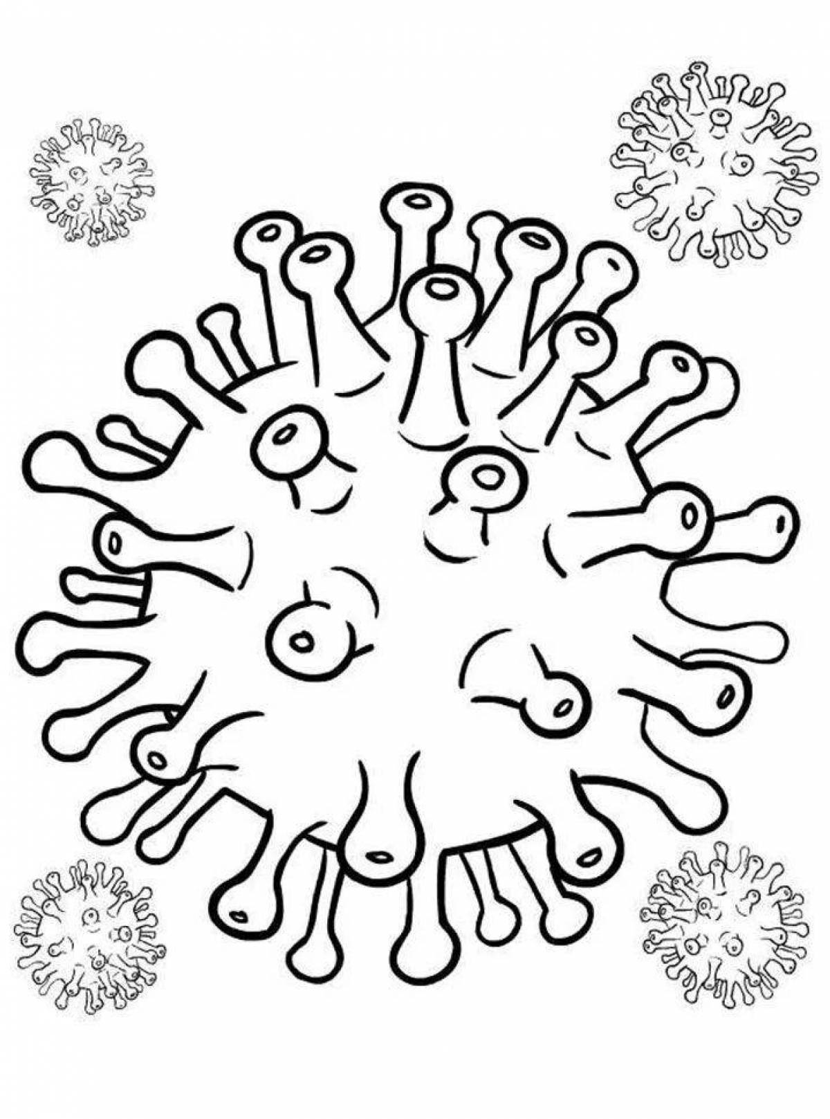 Attractive coloring page virus
