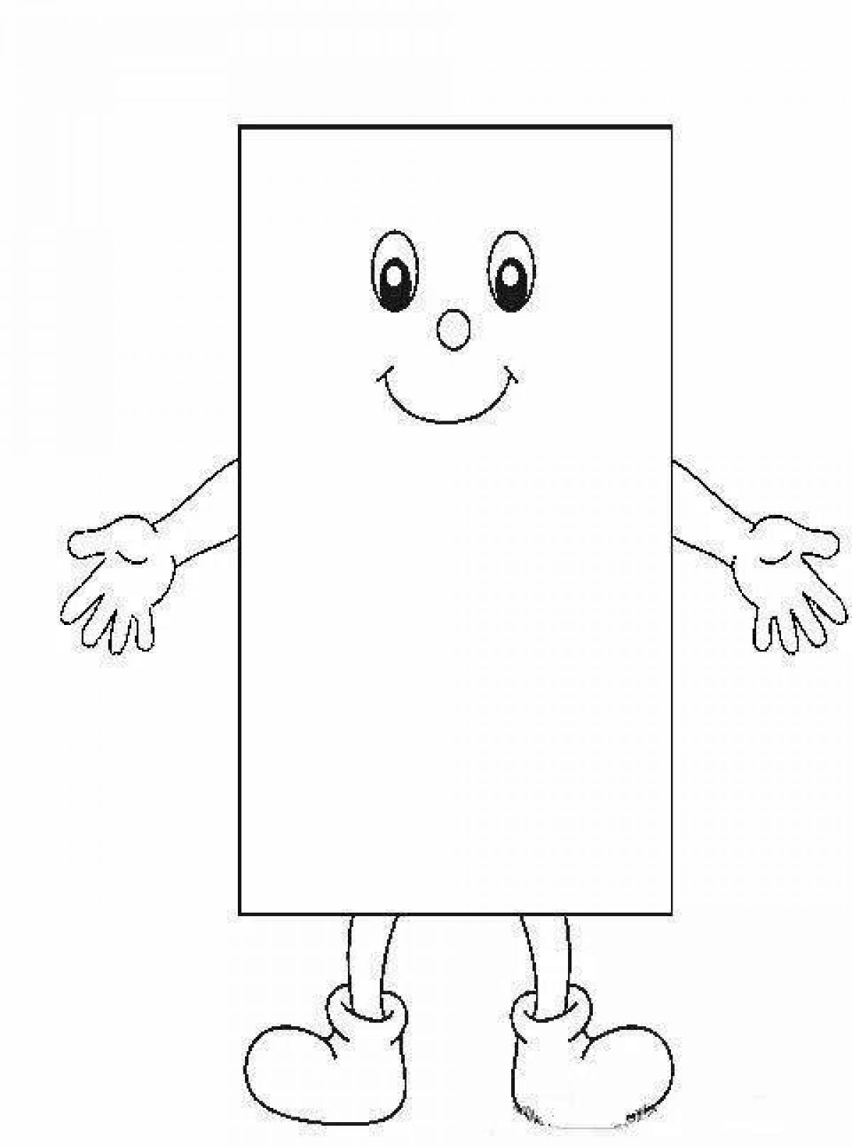 Coloring page with a striking rectangle