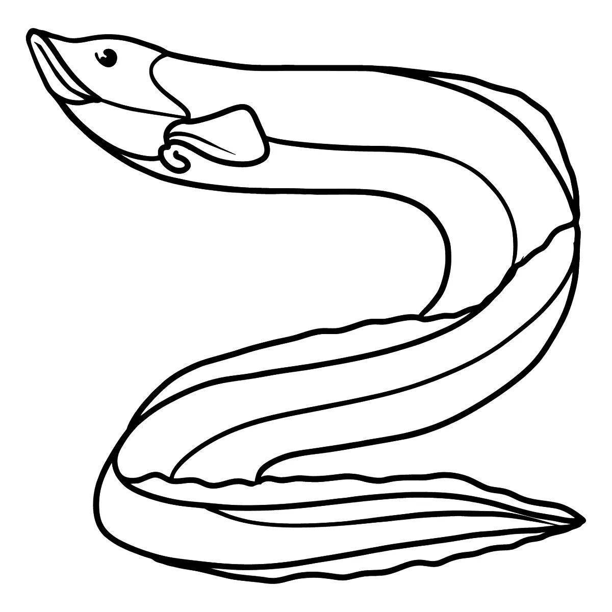 Colorful moray eel coloring page
