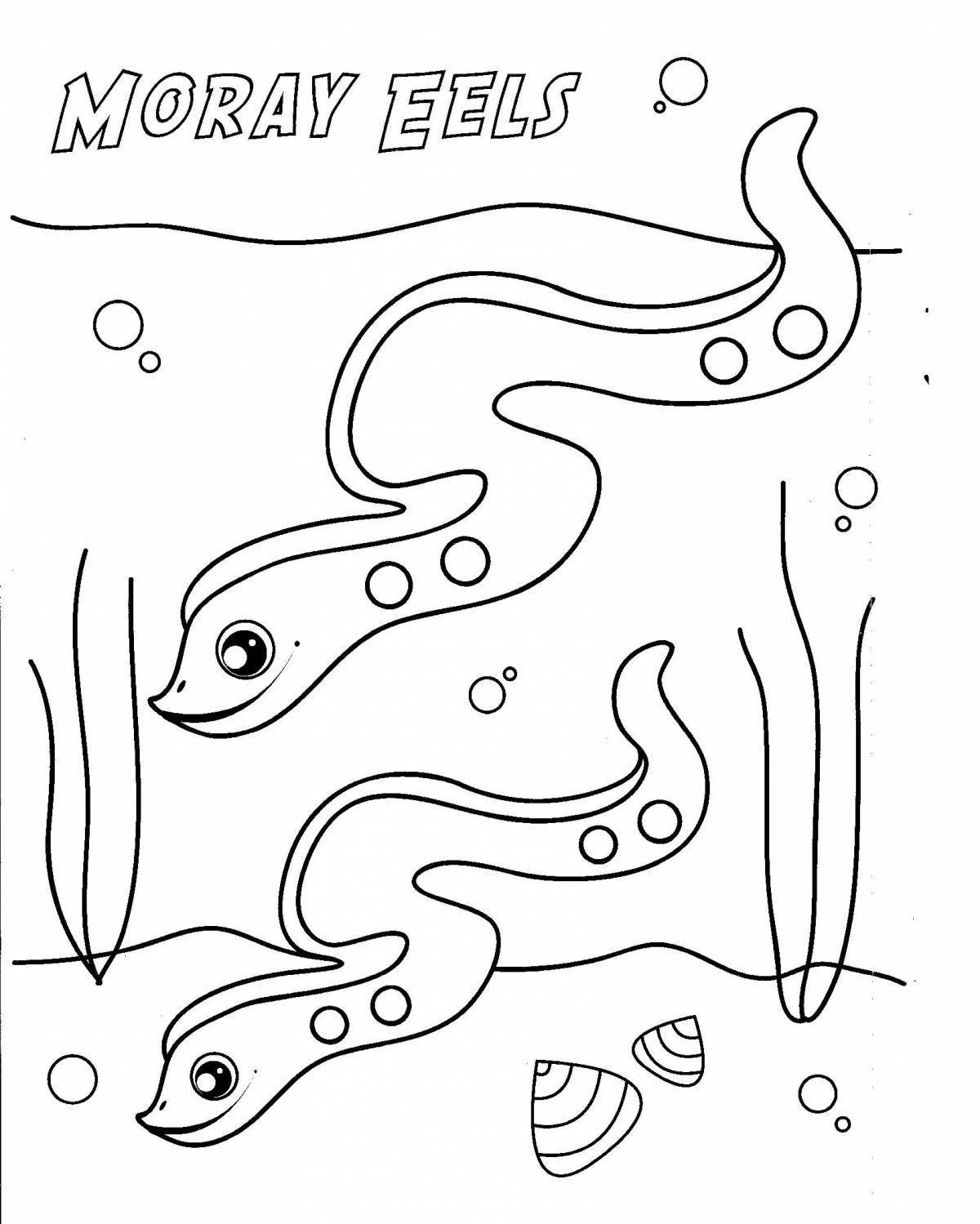 Majestic moray coloring page