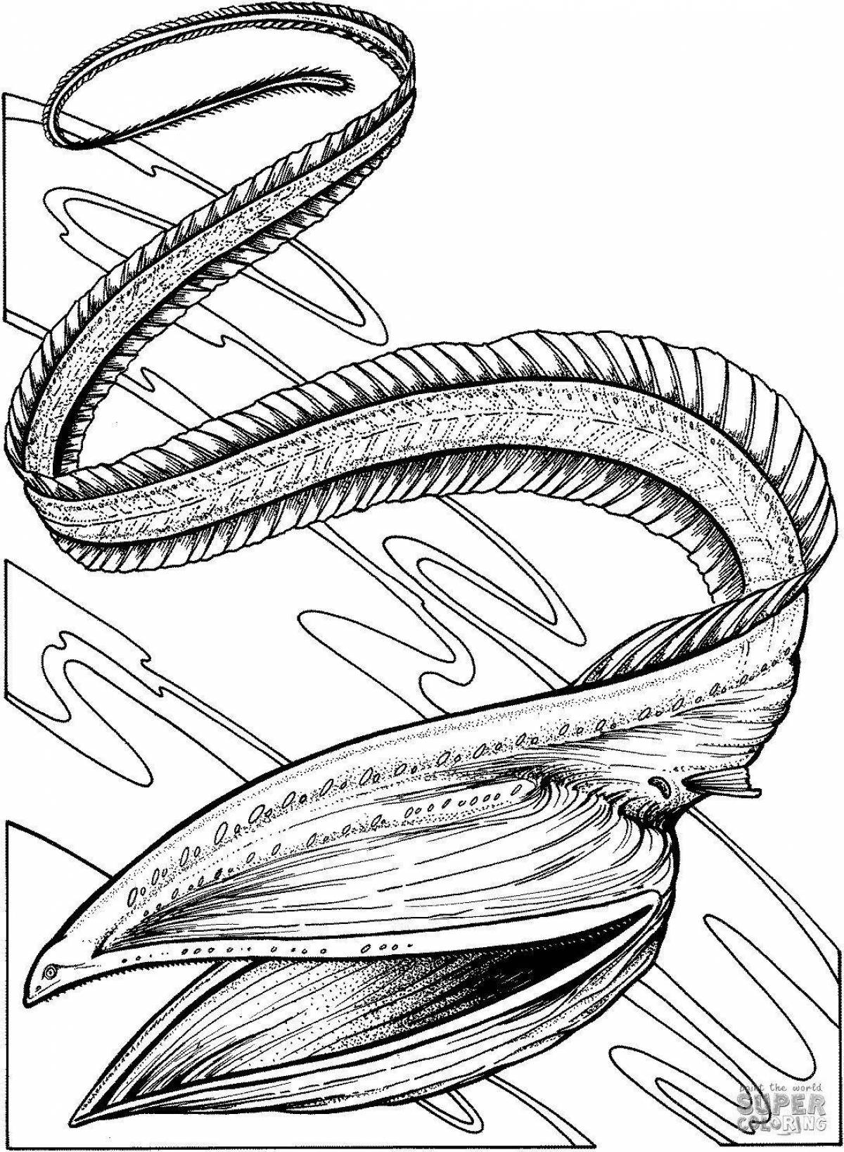 Exotic moray eel coloring page