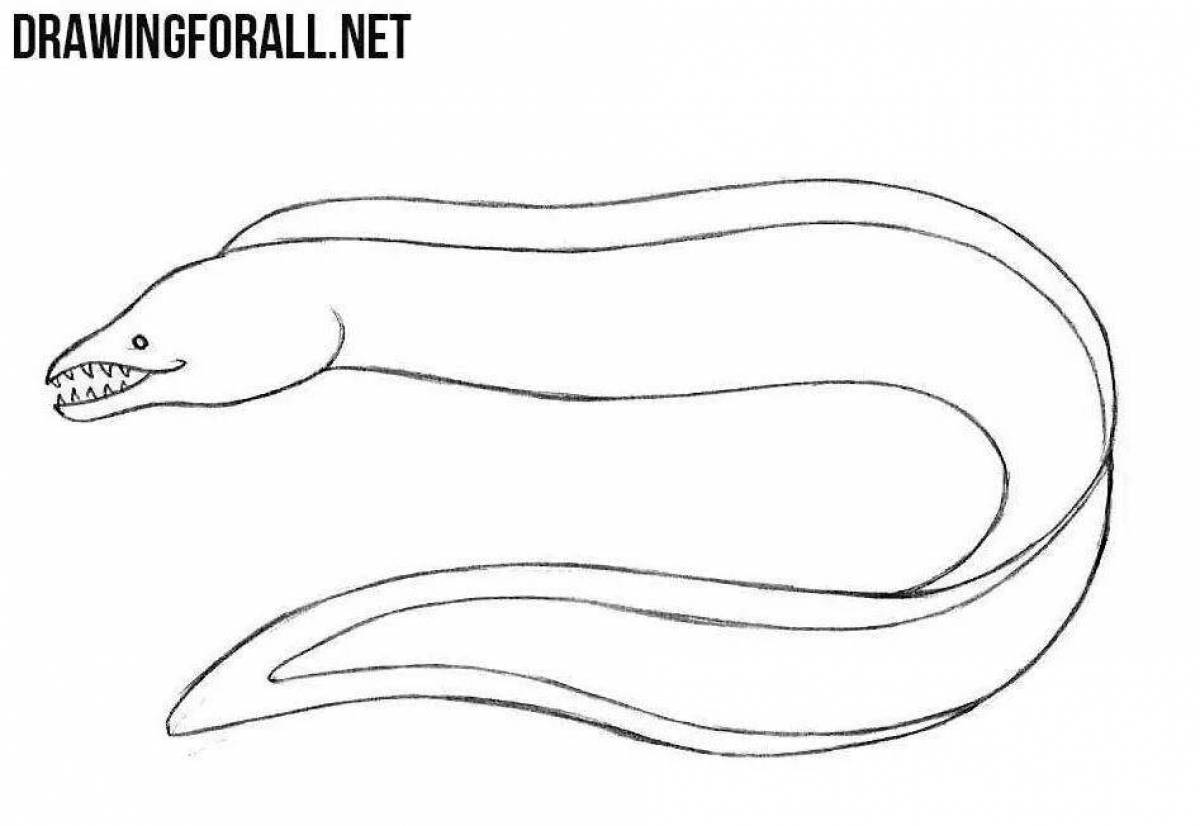 Coloring page graceful moray eel