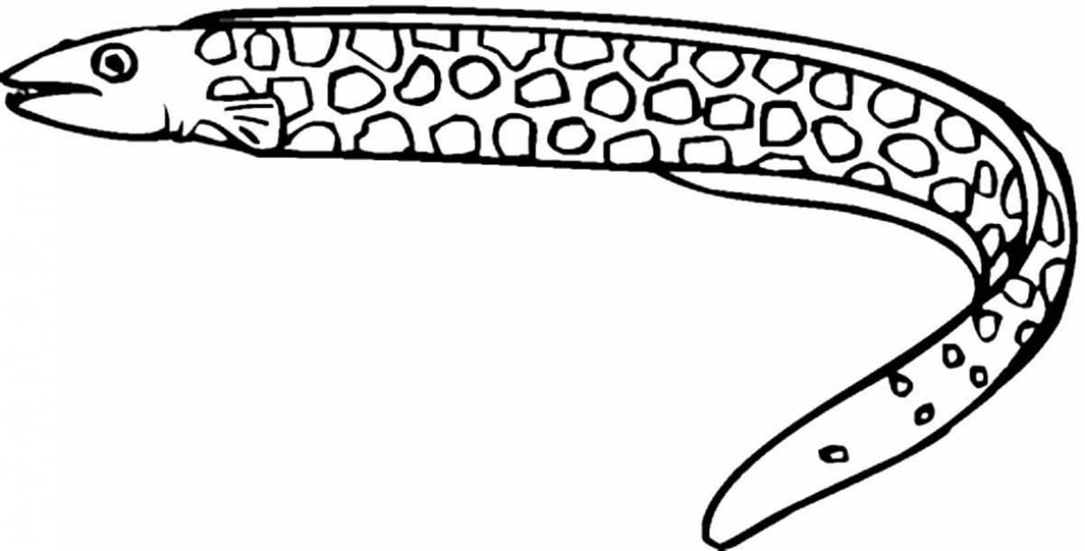 Intricate moray eel coloring page