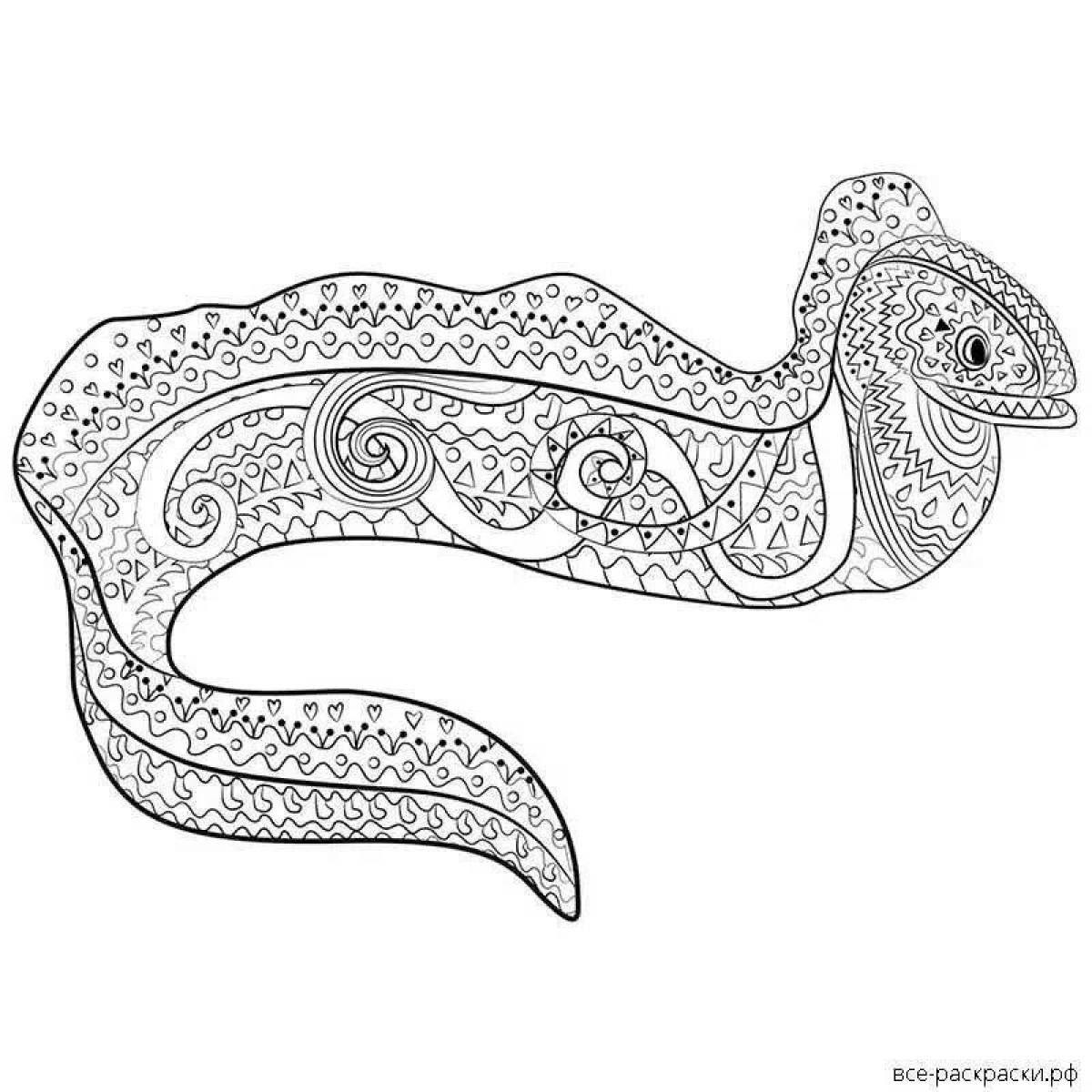 Adorable moray eel coloring page