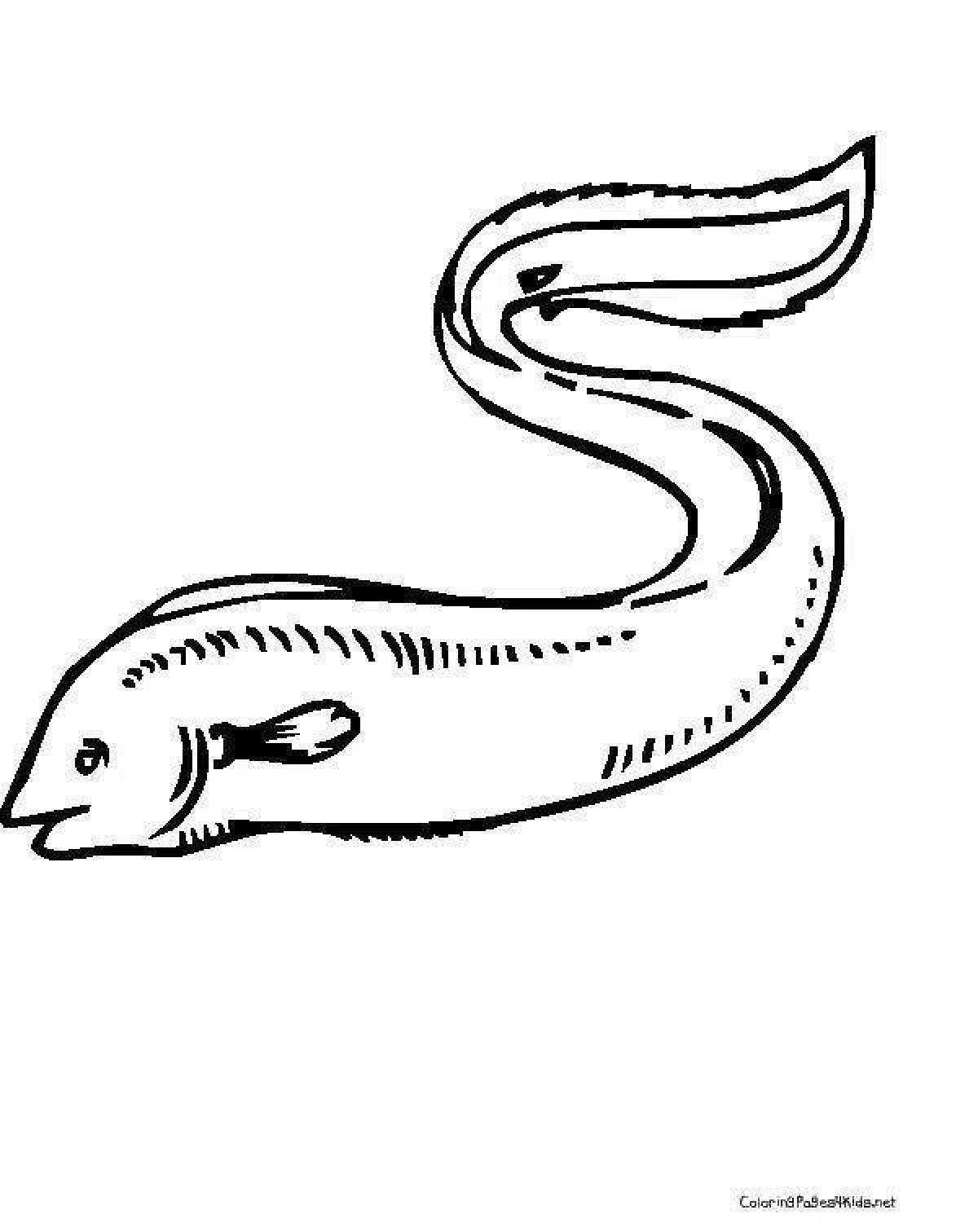 Coloring page magnificent moray eel