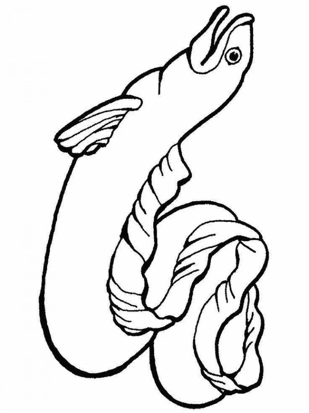 Amazing moray eel coloring page