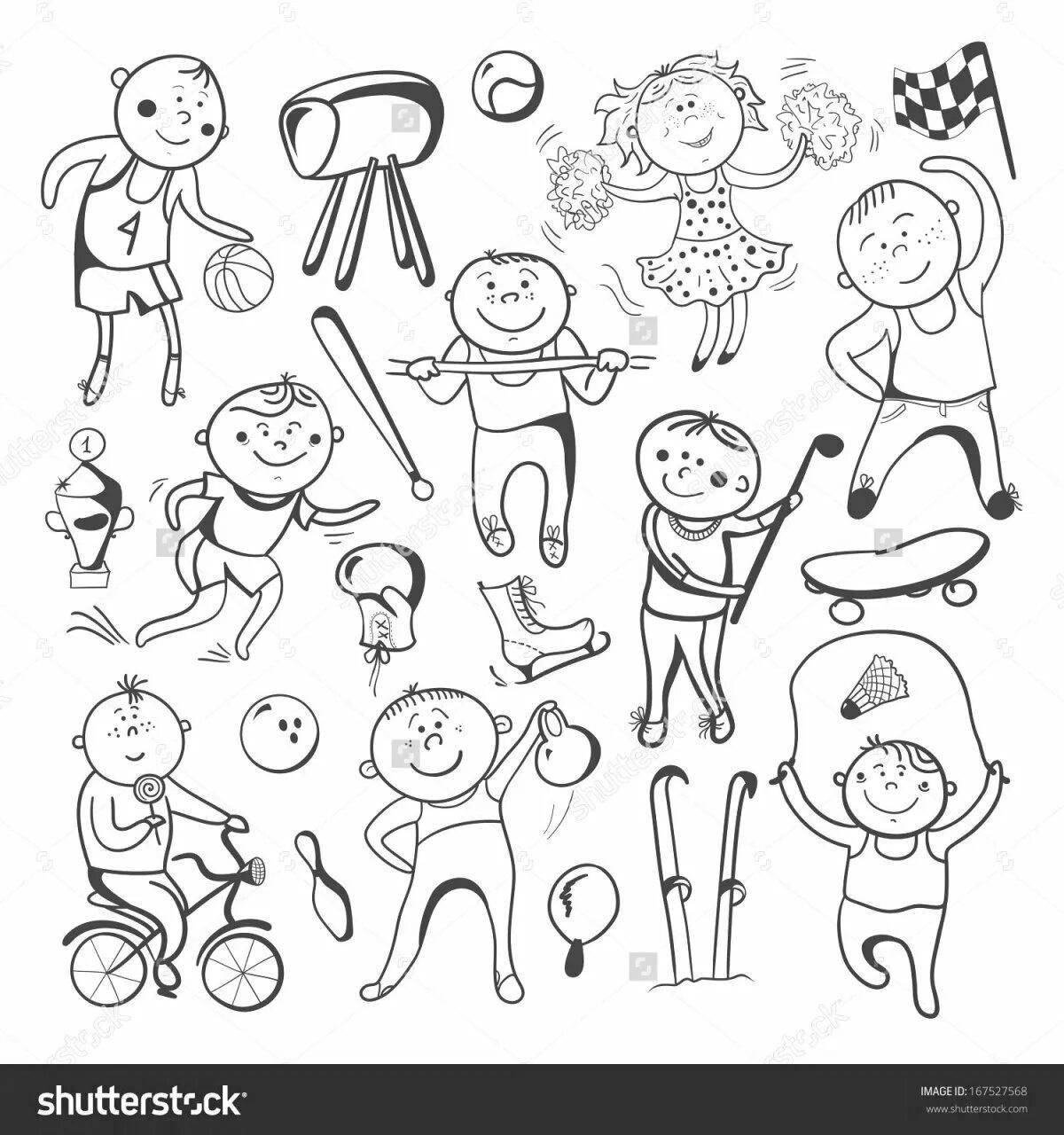 Happy Lifestyle Coloring Page