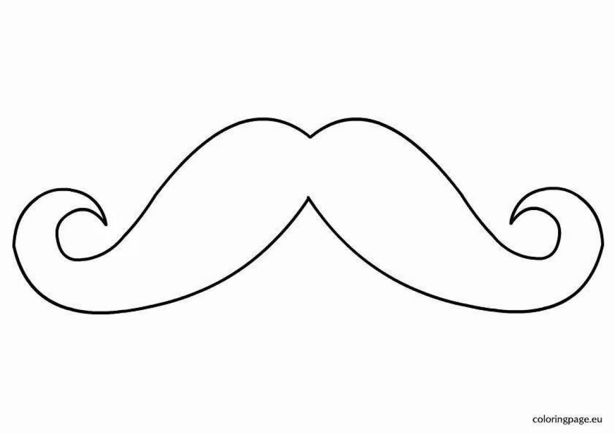 Coloring book with a playful mustache