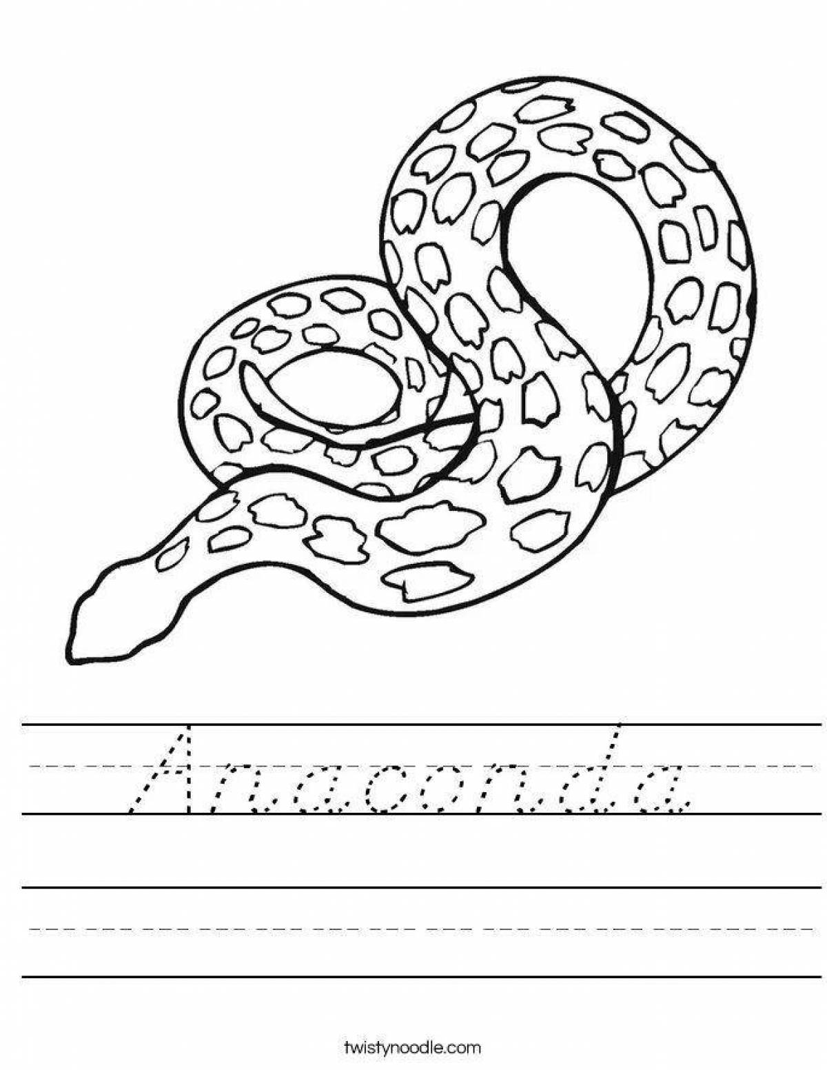 Lovely anaconda coloring page
