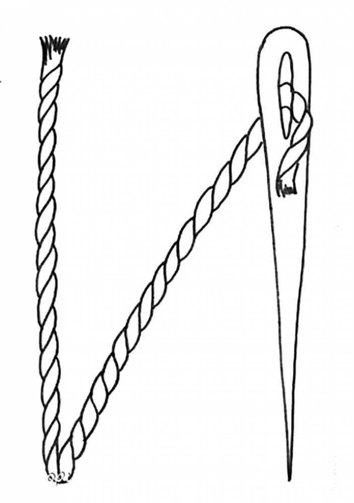 Intriguing needle coloring page