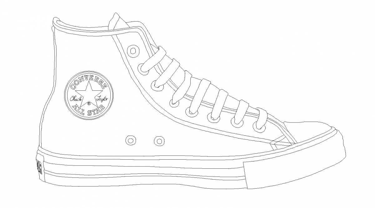 Sneakers bold coloring page