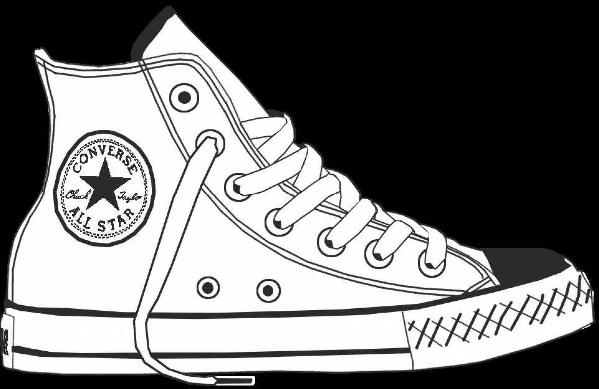 Attractive sneakers coloring pages