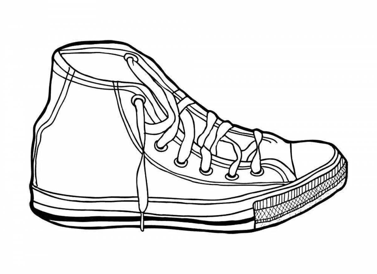 Trendy coloring pages of sneakers
