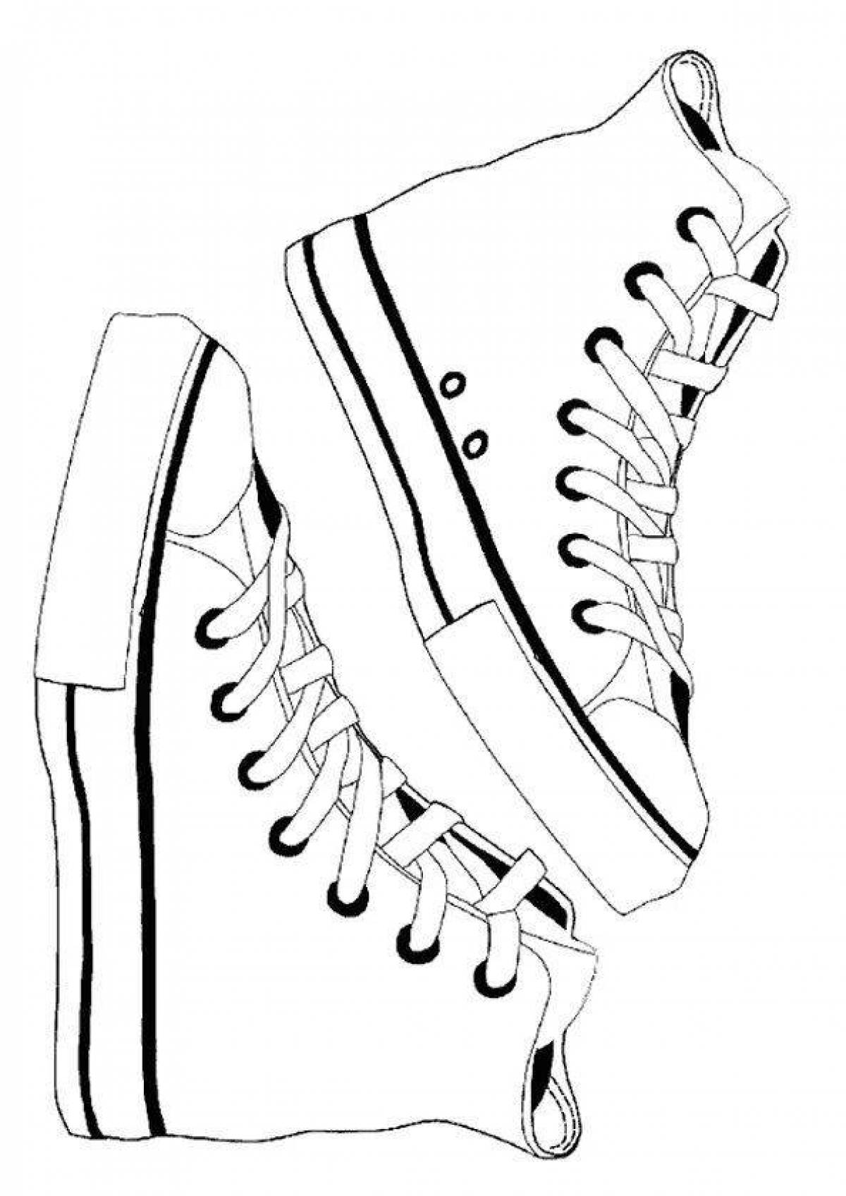 Shiny sneakers coloring pages
