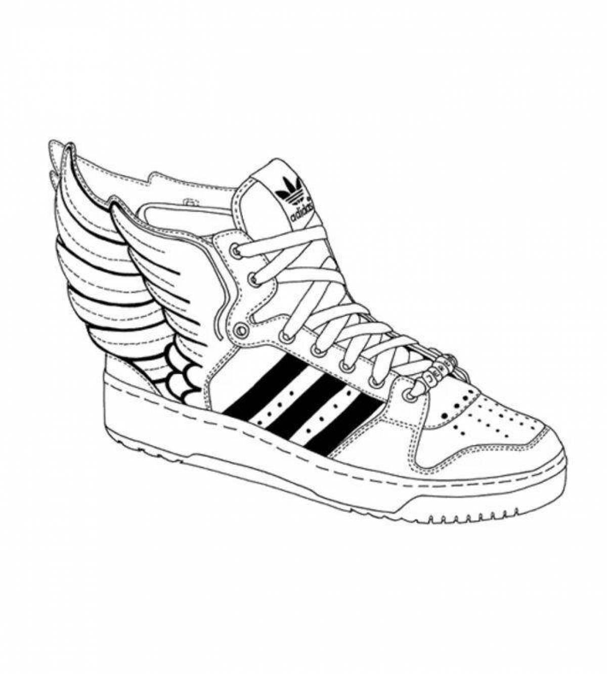 Sneakers vibrant coloring page