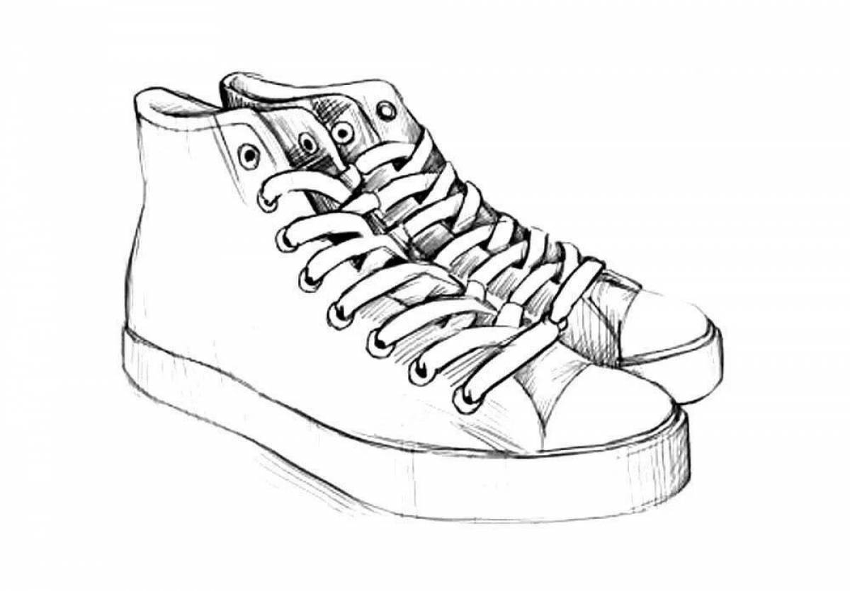 Dynamic coloring page sneakers