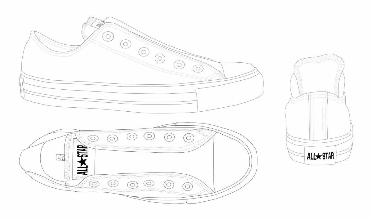 Outstanding sneaker coloring pages