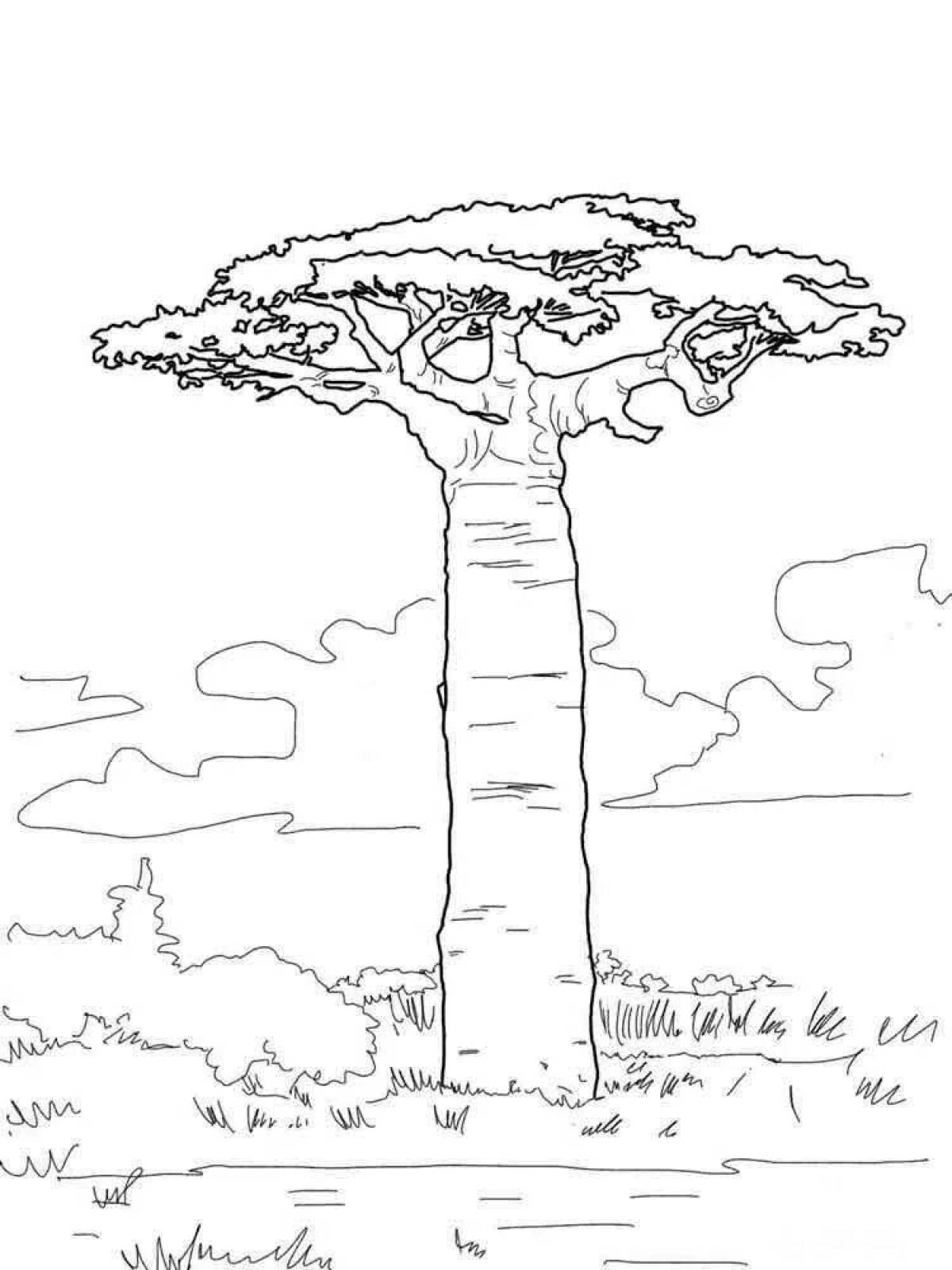 Coloring book bright baobab