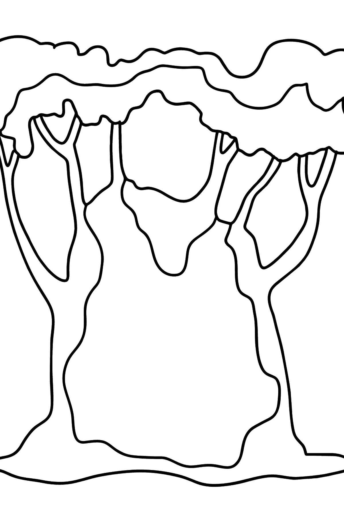 Exotic baobab coloring page