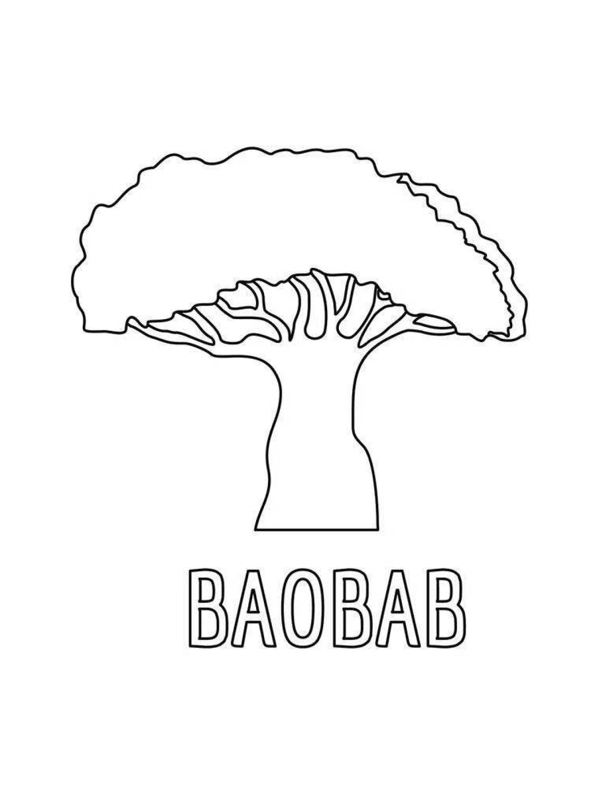 Coloring page magnificent baobab