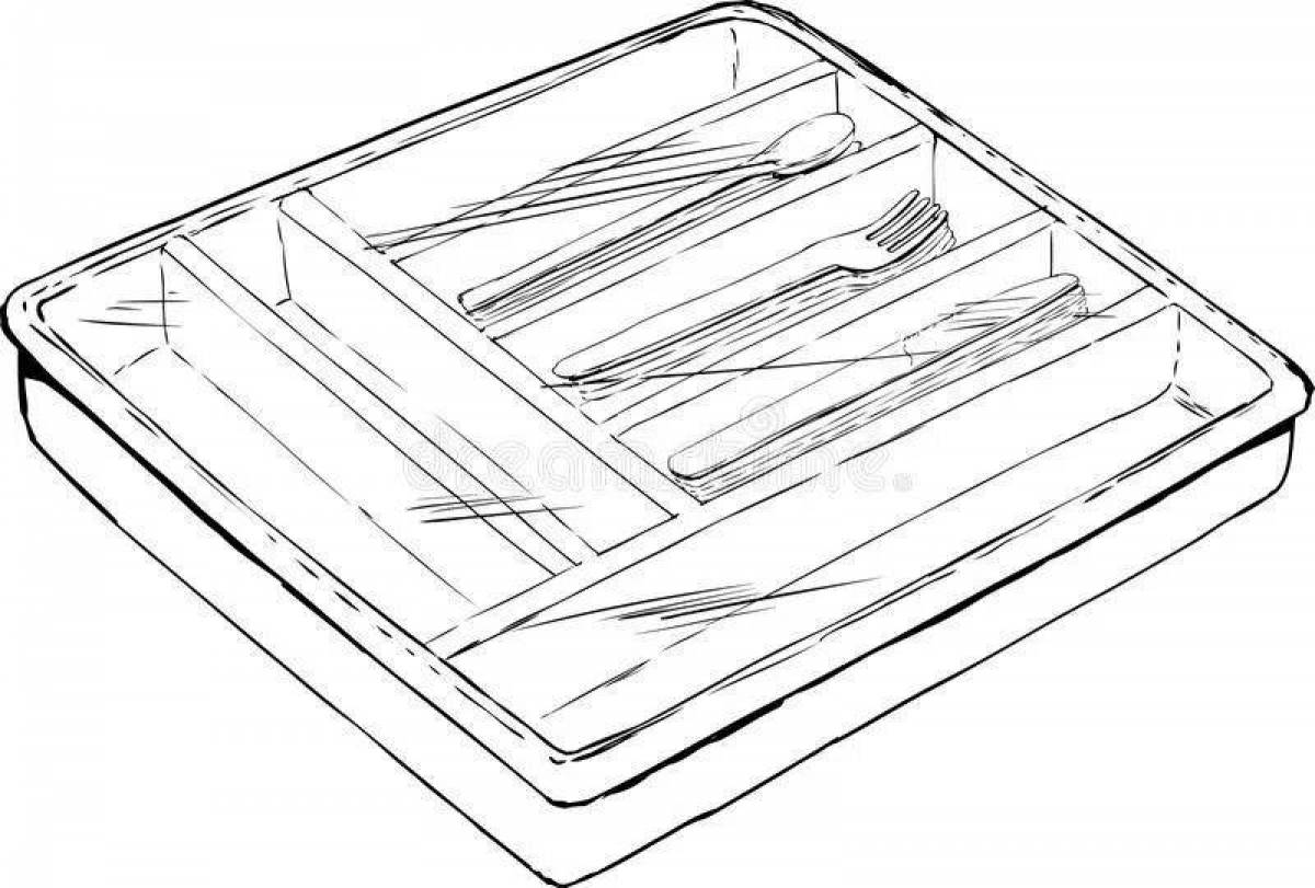 Coloring brush tray