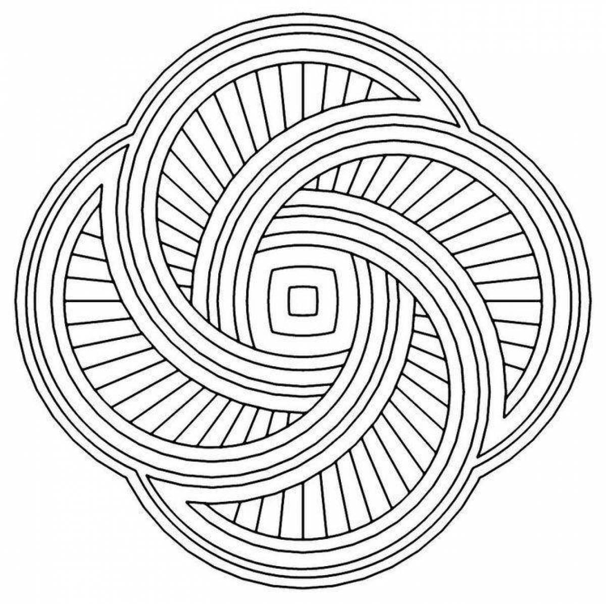 Glowing spiral coloring page