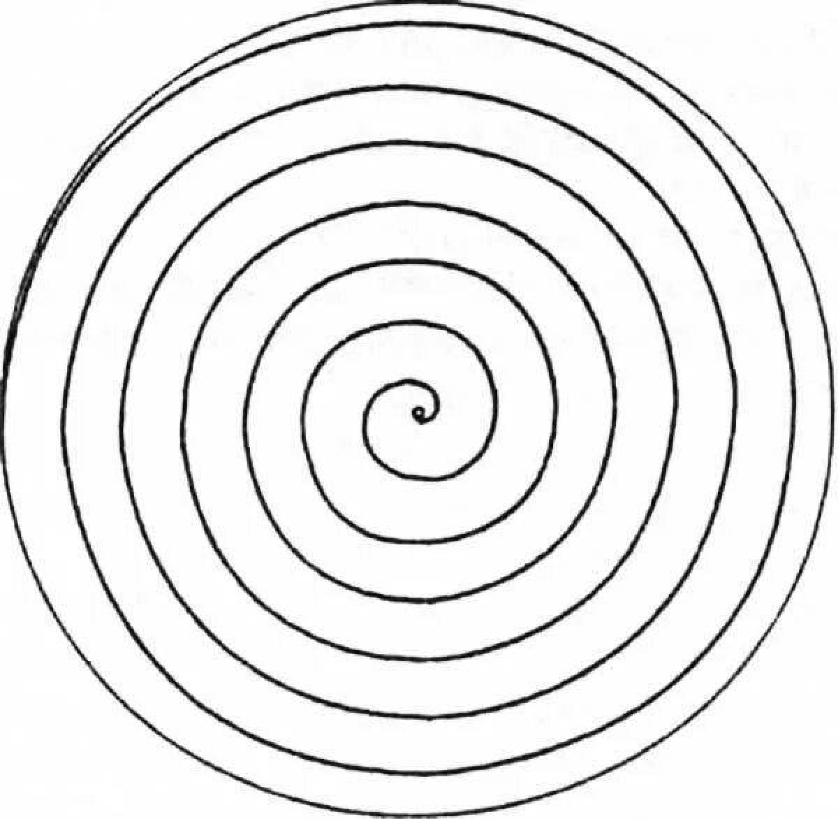 Glittering spiral coloring page