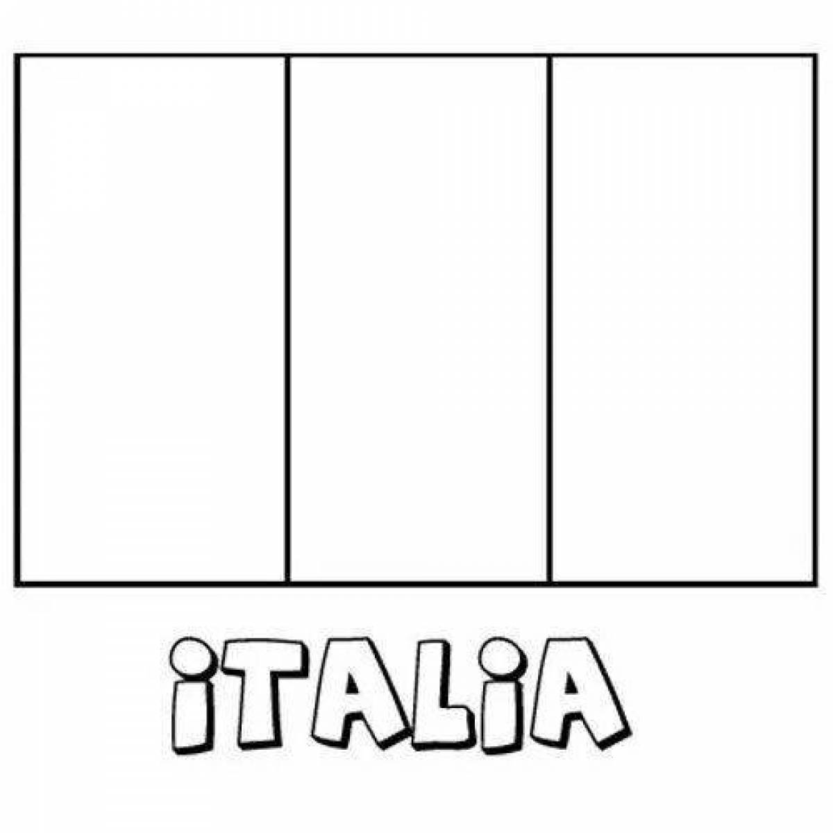 Раскраска величественный флаг италии