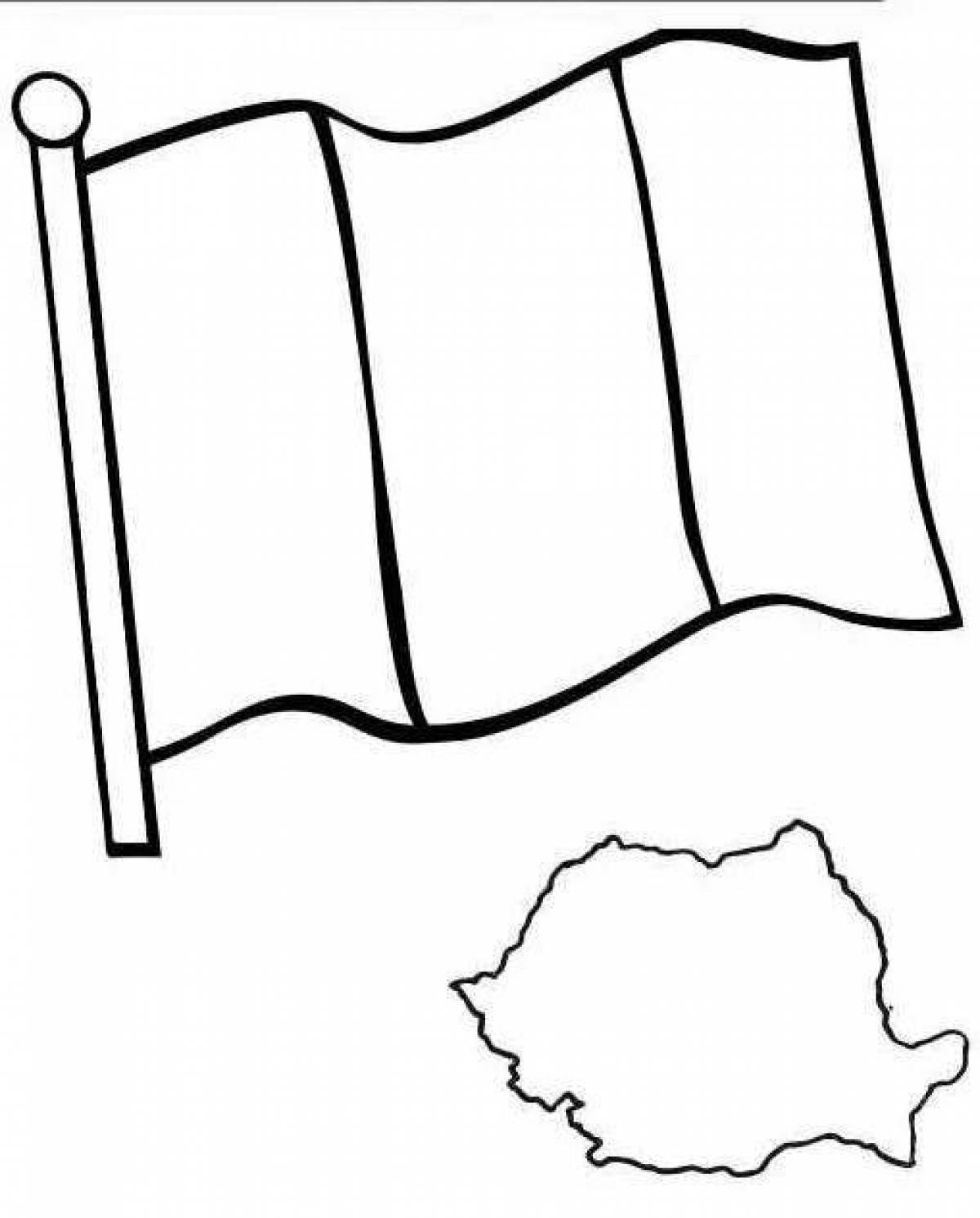 Coloring page beckoning flag of italy