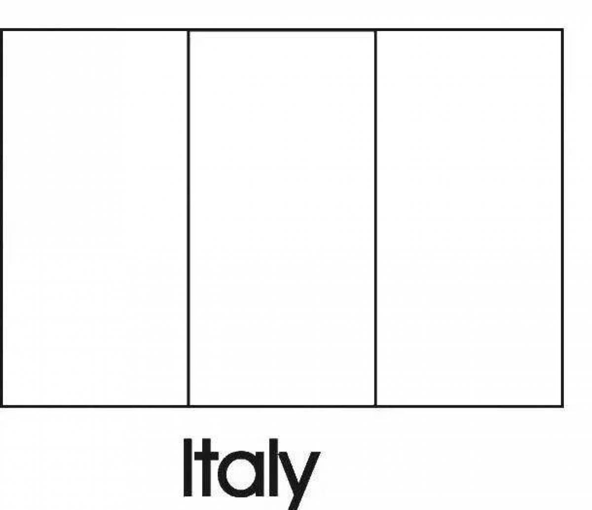Раскраска живой флаг италии