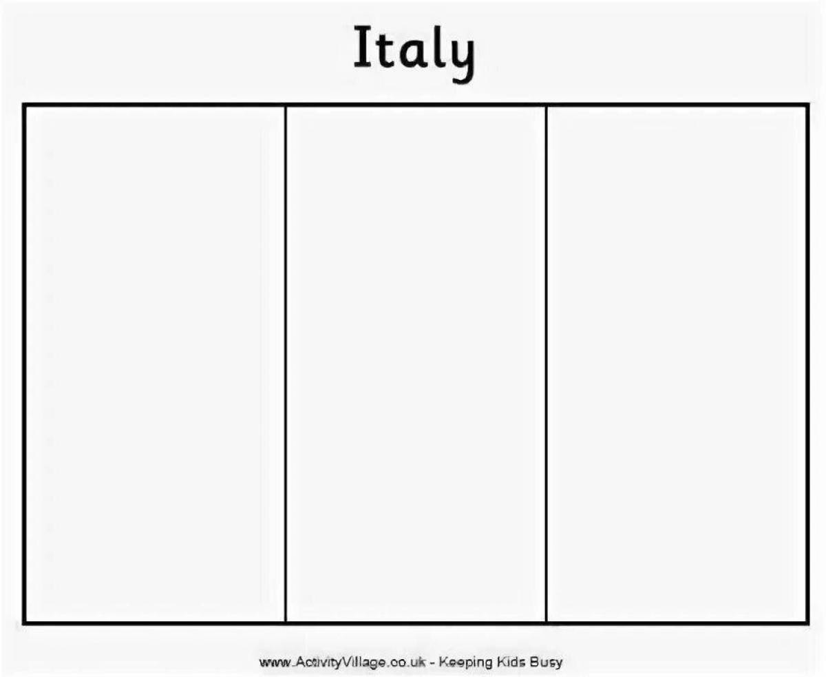 Coloring page wild flag of italy