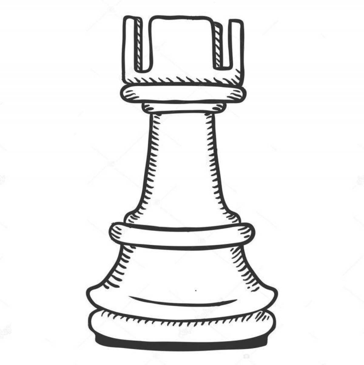 Shiny chess pieces coloring book