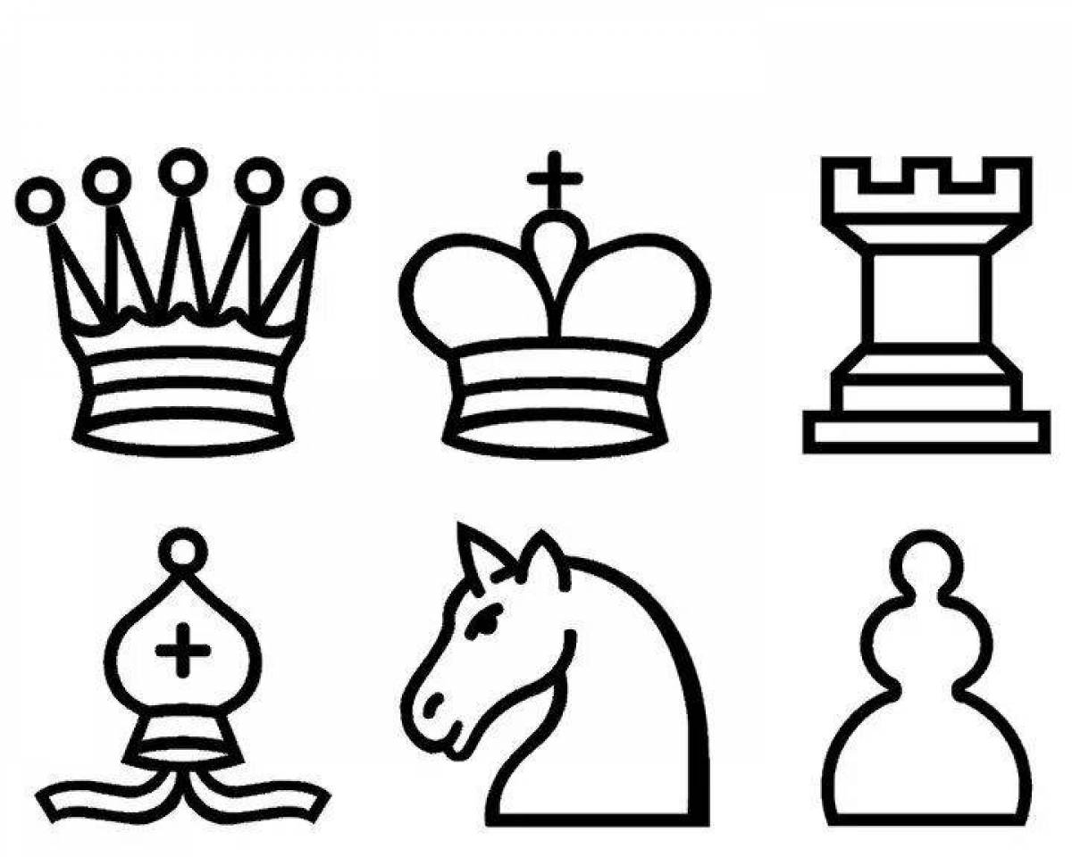 Great chess pieces coloring book